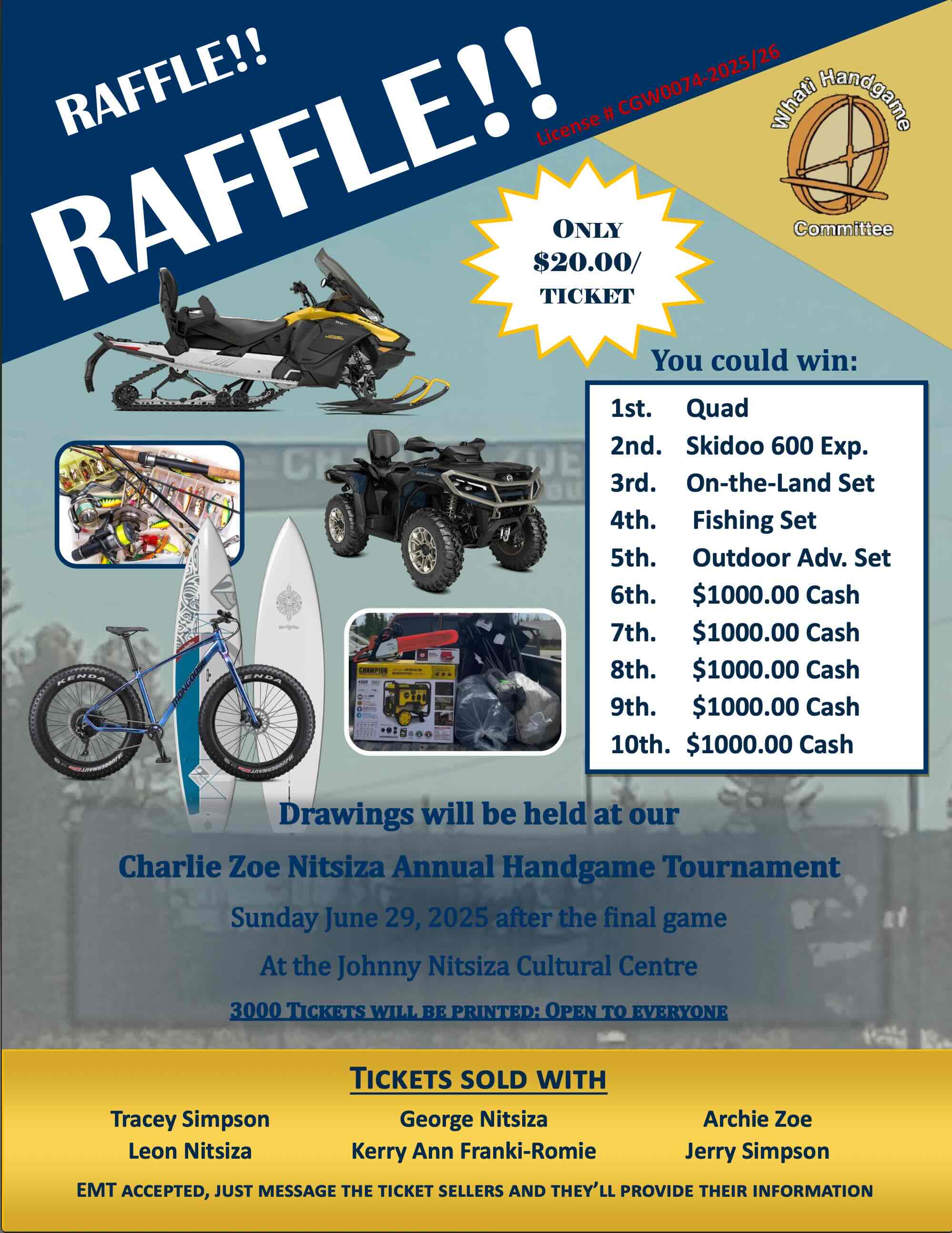 $150,000.00 Annual Men's Handgame Tournament