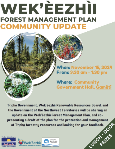 WEK'ÈEZHÌI FOREST MANAGEMENT PLAN COMMUNITY UPDATE - GAMÈTÌ