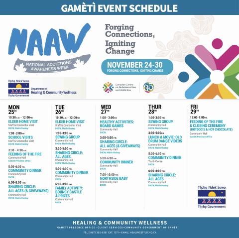 NAAW WEEK EVENT SCHEDULE - GAMETI (NOV. 24-30)