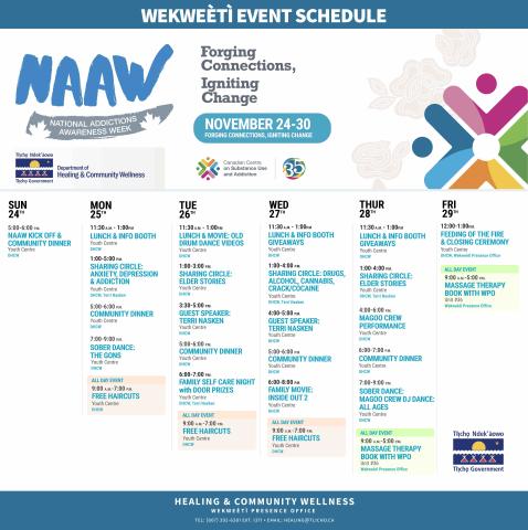 NAAW WEEK EVENT SCHEDULE - wekweeti (NOV. 24-30)