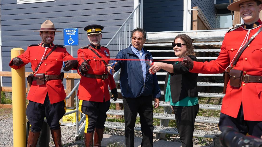 RCMP ceremonial ribbon cutting in Whatı̀
